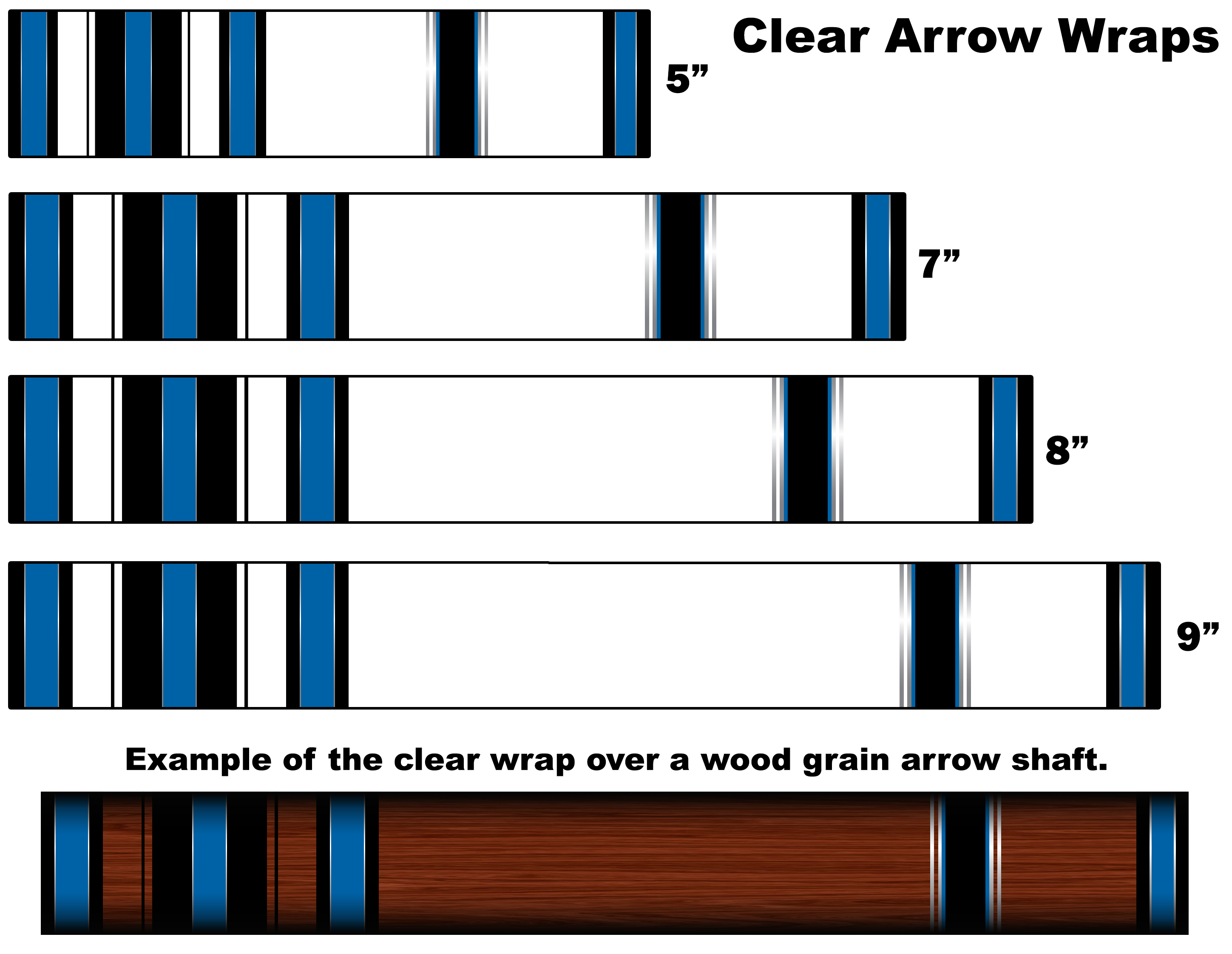 15 Blue Gloss Arrow Wraps 4x1" 