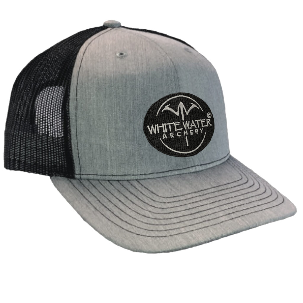 White Water Archery Structured Heather Gray/Black Cap Hat White Water