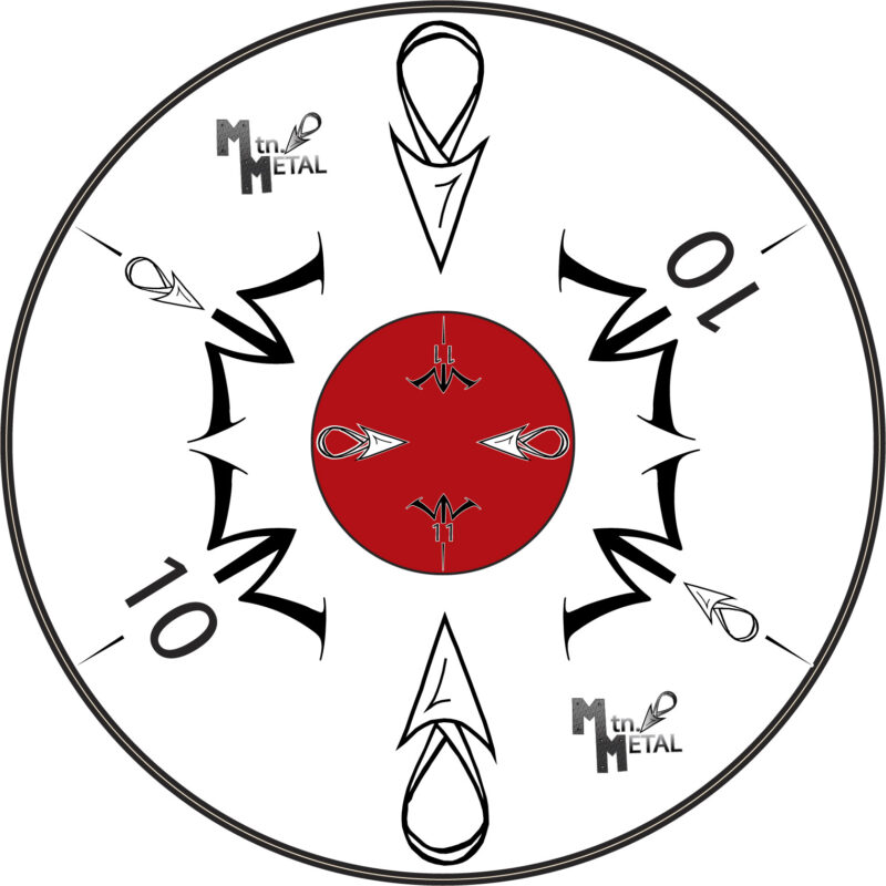 MtnMetal 3d Scoring Bi Color IBO Center Bullseye 5″ Decals White