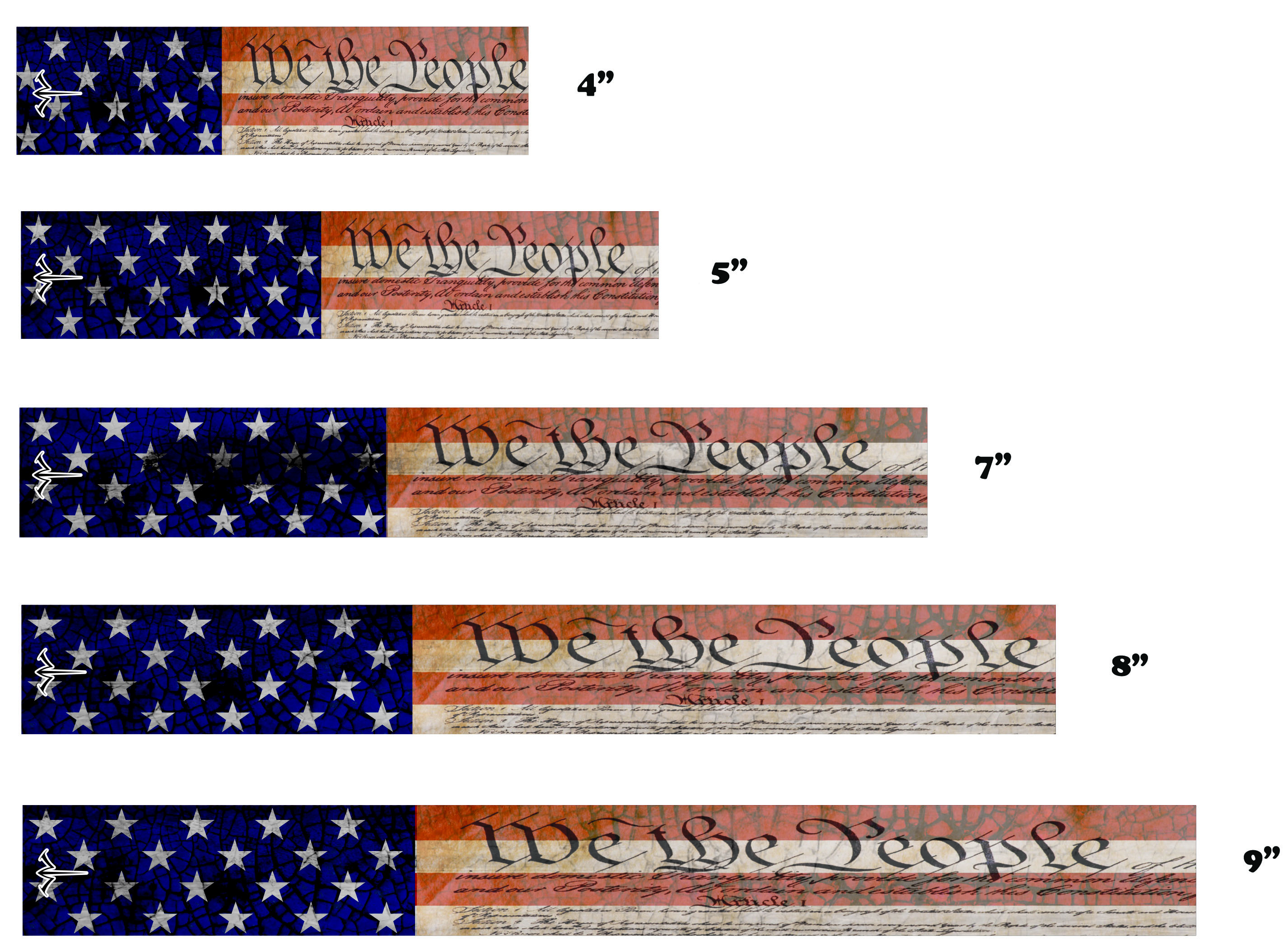 White Water Archery Laminated Vintage American Flag USA Arrow Wraps 15pc Pack Choose Length Width