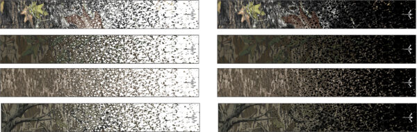 Licensed Mossy Oak Camo Black & White Spray Paint Arrow Wraps