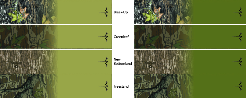 Licensed Mossy Oak Camo Tan & OD Green Fade Arrow Wraps