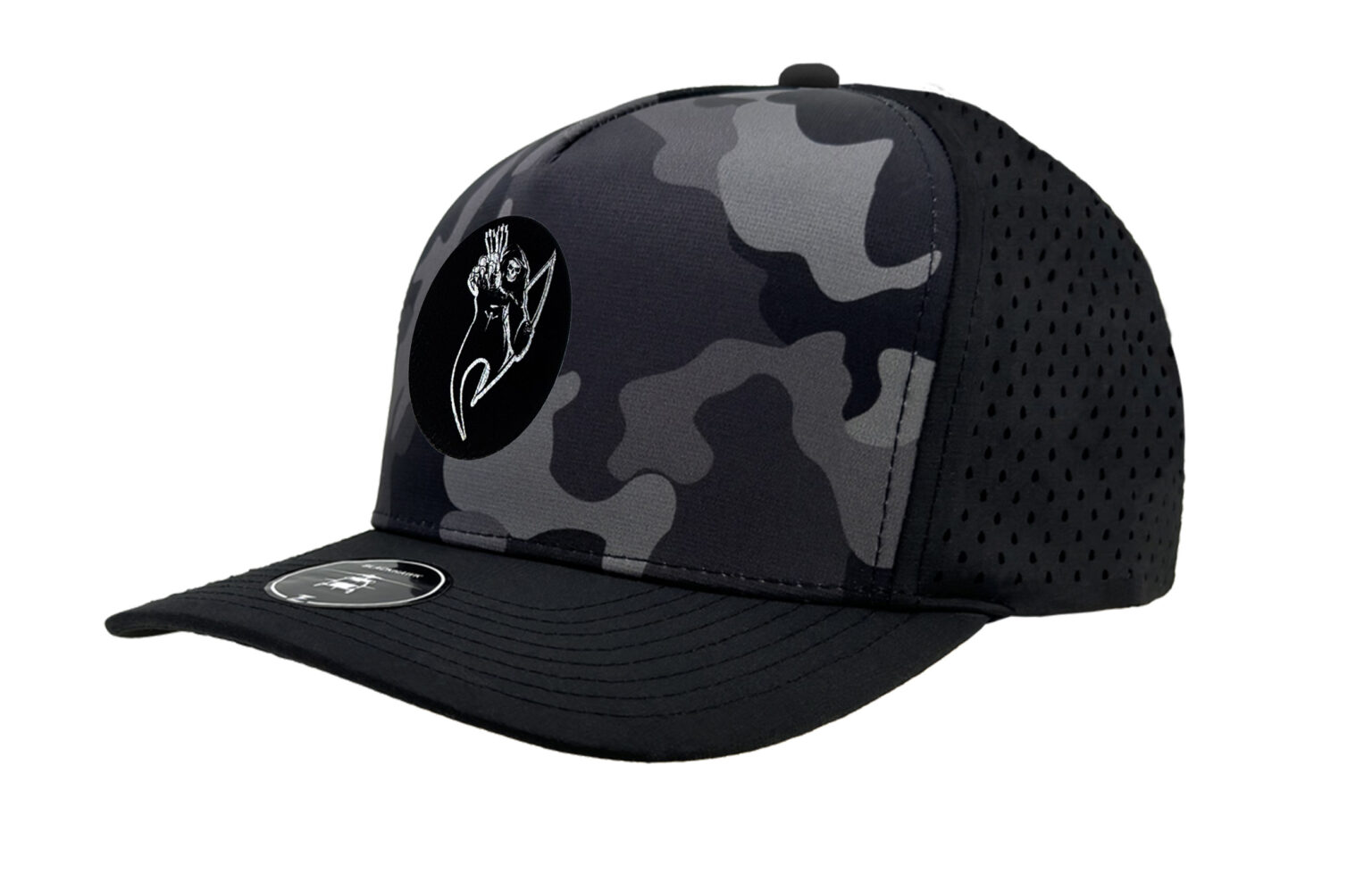 Performance Snapback Cap Black Old School Camo Performance Snapback Cap | White Water Archery