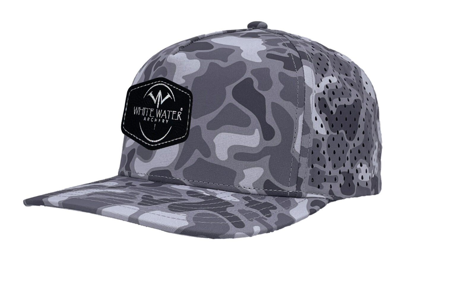 Performance Snapback Cap Gray Old School Camo Performance Snapback Cap | White Water Archery