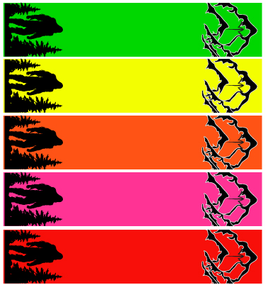 Fluorescent Sasquatch Pine Trees and Mountains Arrow Wraps